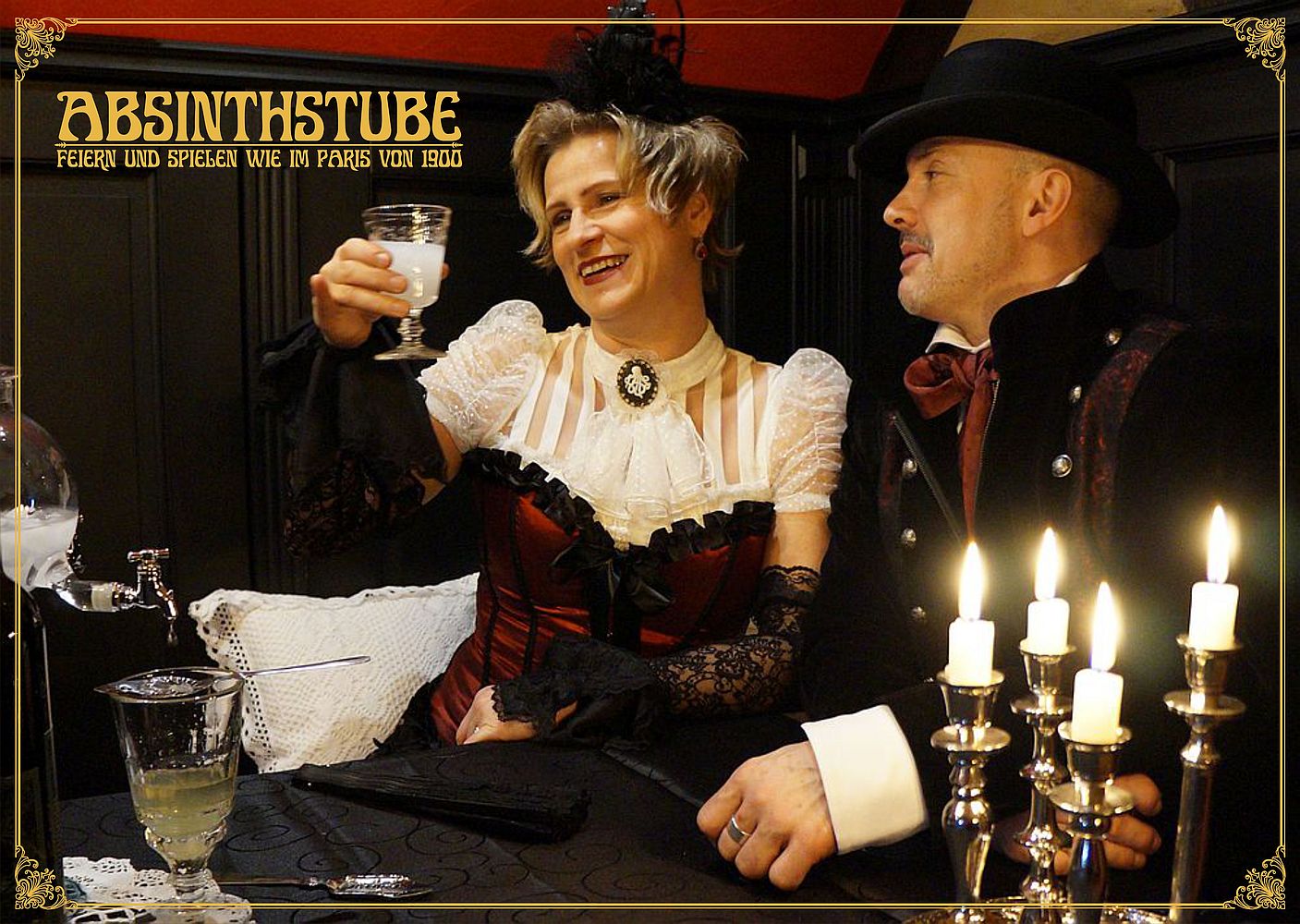 verruchte Absinthabende wie im Paris von 1900